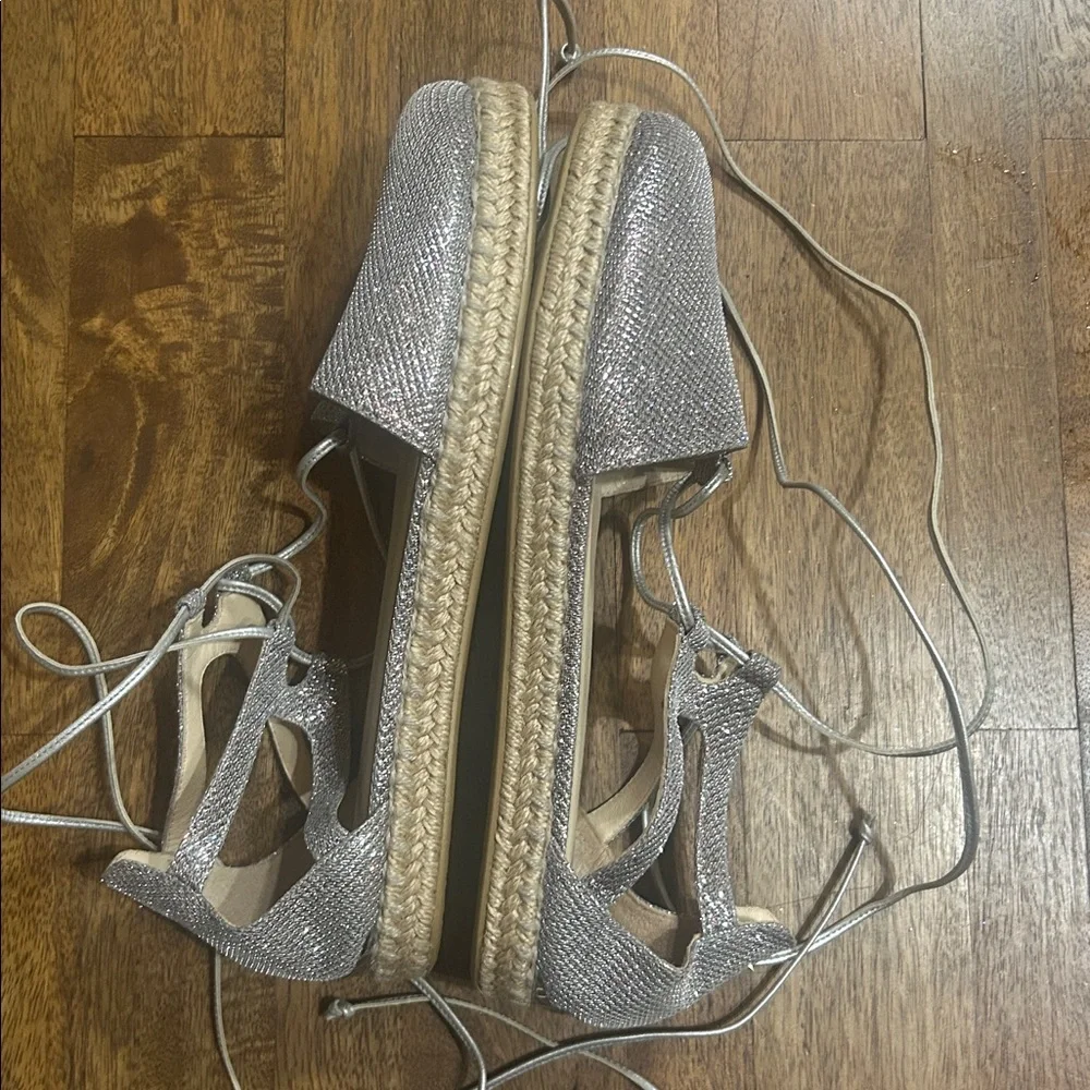 Stuart Weitzman Walk My Way Espadrille Lace Up Gladiator Sandals size 10